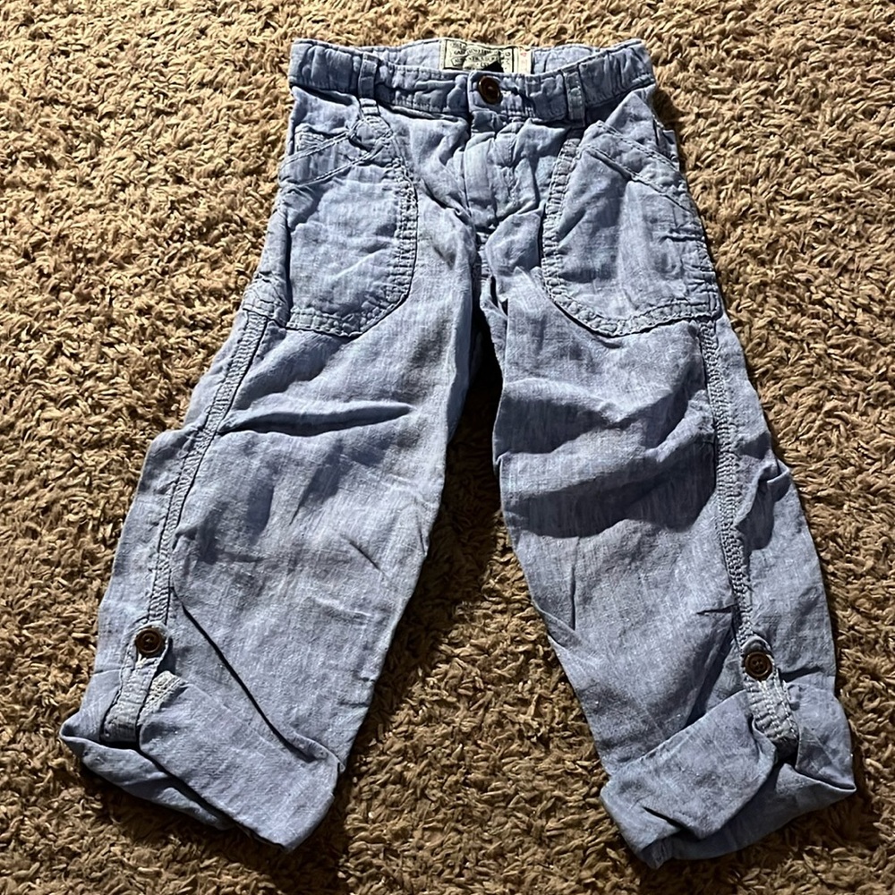 Gap size 4T chambray pants roll up super soft and comfy for those summer nights!